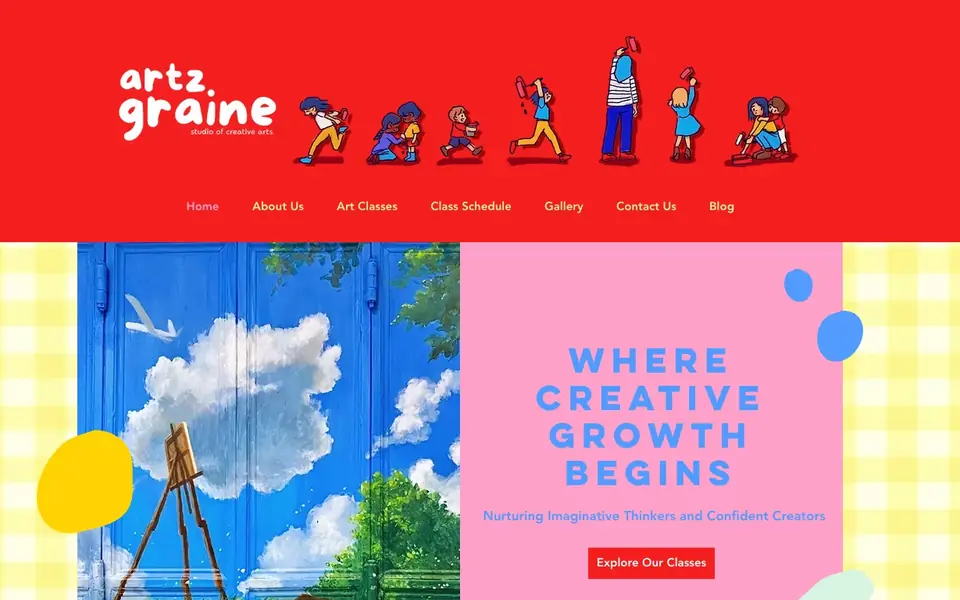 ArtzGraine Art Studio website homepage, 4 Oct 2026