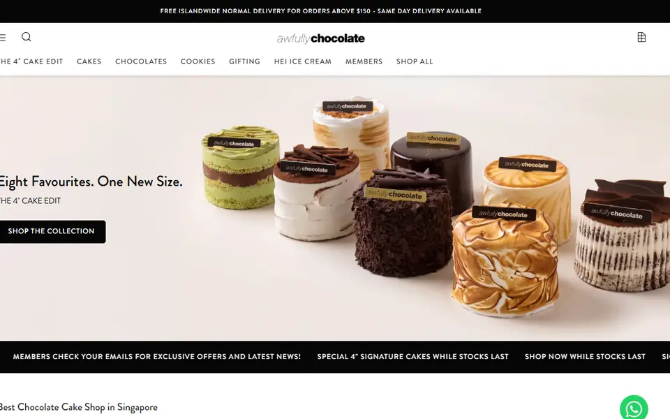 Awfully Chocolate website homepage, 19 Oct 2026