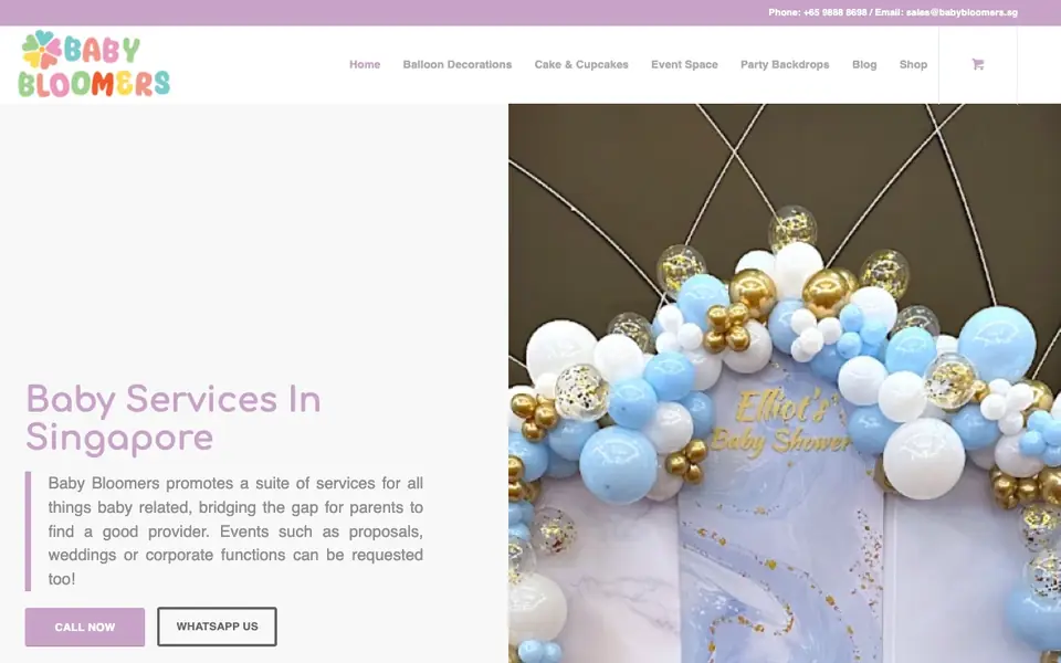 Baby Bloomers website homepage, 4 Oct 2026