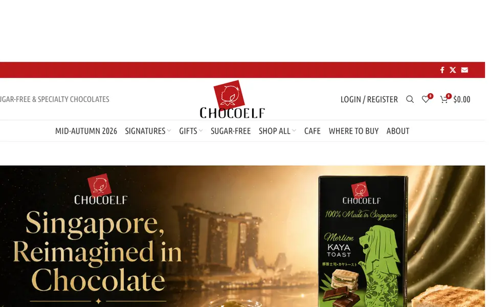 CHOCOELF website homepage, 19 Oct 2026