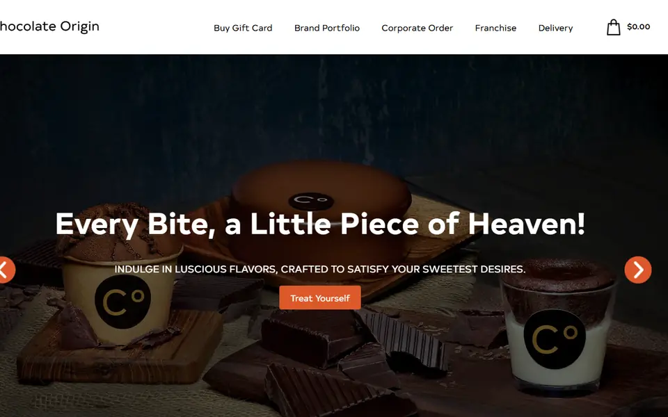 Chocolate Origin website homepage, 19 Oct 2026