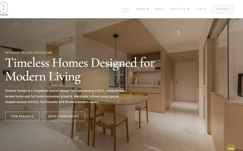 Fineline Design website homepage, 4 Oct 2026