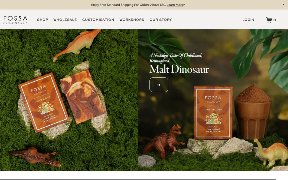Fossa Chocolate website homepage, 19 Oct 2026