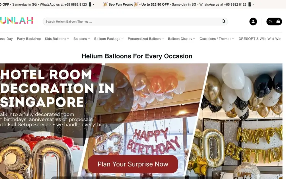 Funlah website homepage, 4 Oct 2026
