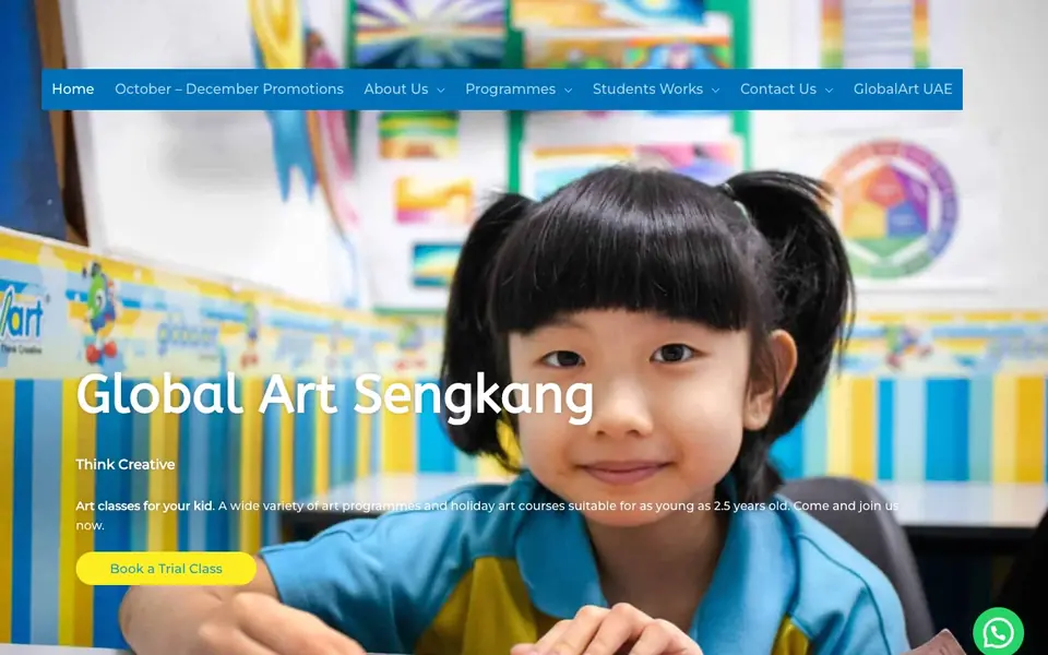 Global Art website homepage, 4 Oct 2026