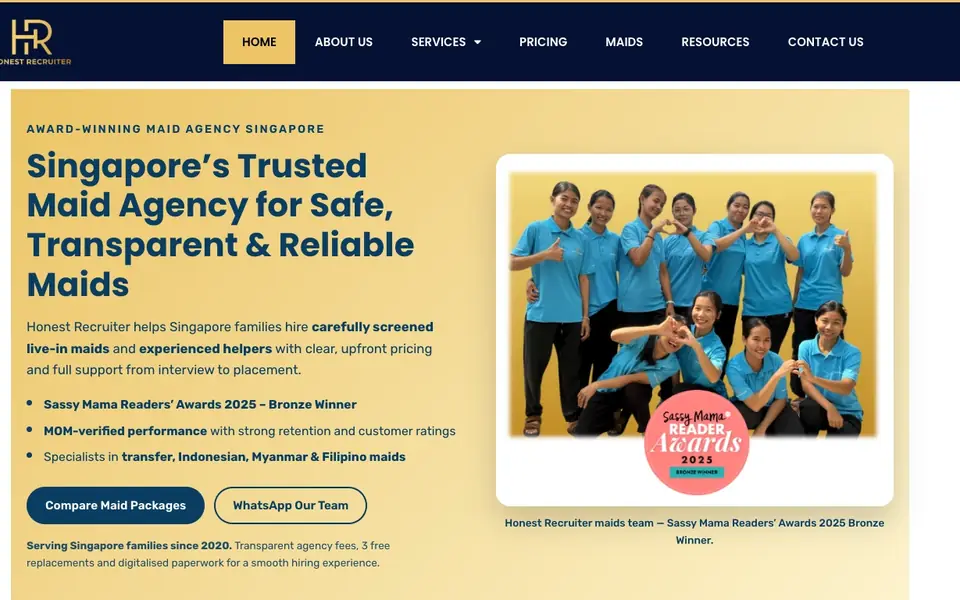 Honest Recruiter website homepage, 4 Oct 2026
