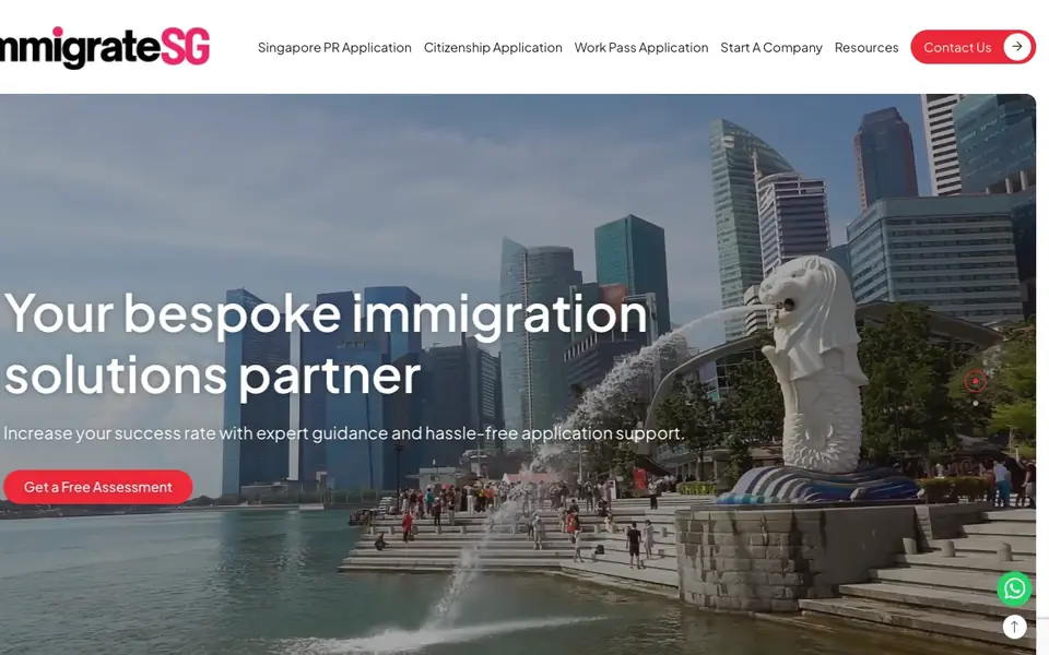 Immigrate SG website homepage, 4 Oct 2026