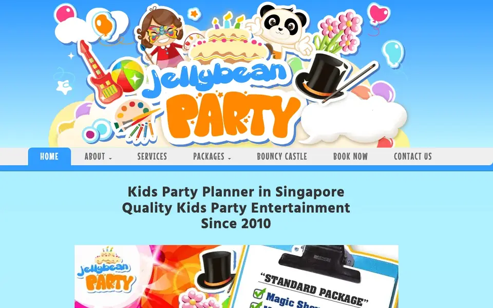 Jellybean Party website homepage, 4 Oct 2026