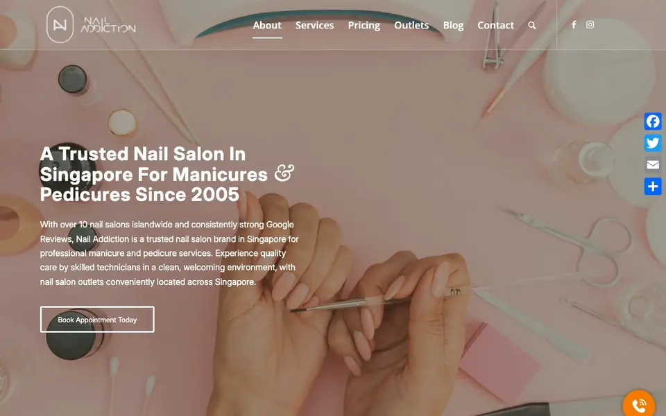 Nail Addiction website homepage, 4 Oct 2026