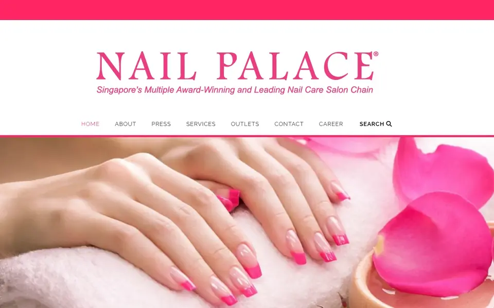 Nail Palace website homepage, 4 Oct 2026