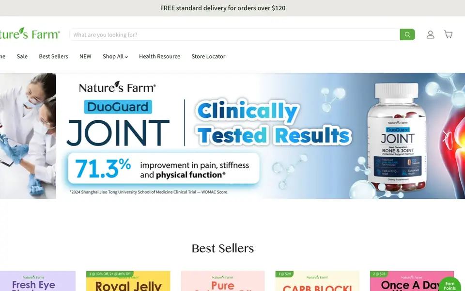 Nature’s Farm website homepage, 4 Oct 2026