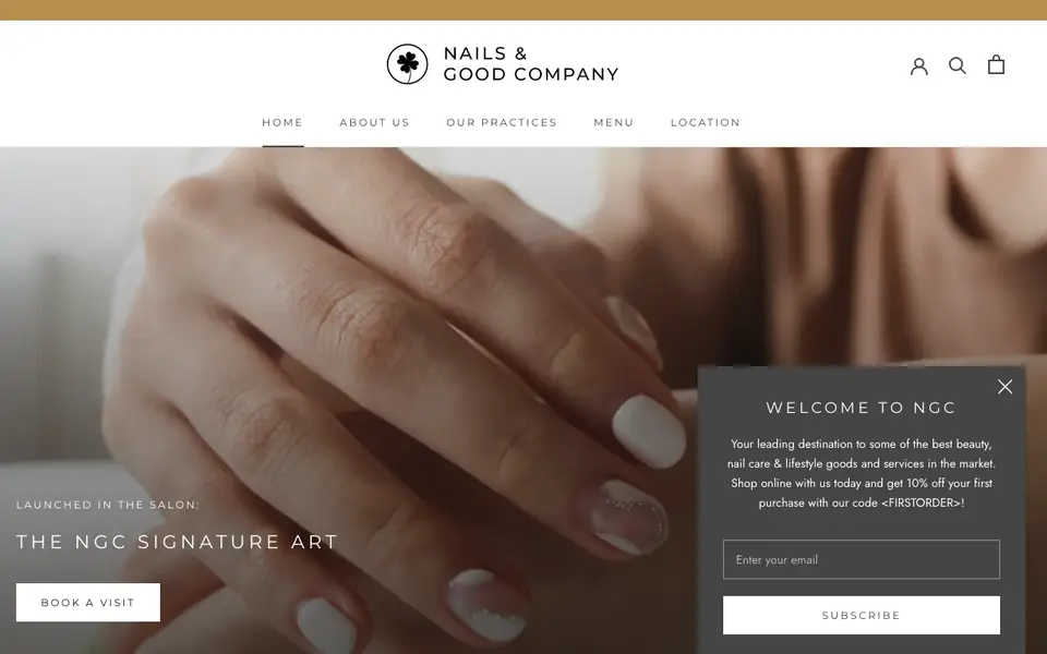 Nails & Good Company website homepage, 4 Oct 2026
