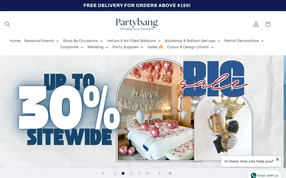 Partybang website homepage, 4 Oct 2026