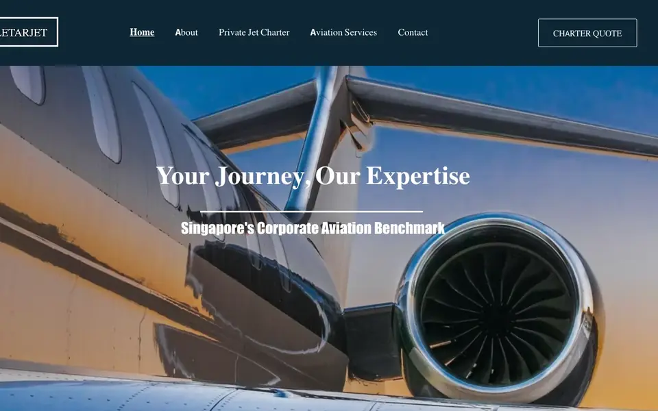 Seletar Jet Charter website homepage, 4 Oct 2026