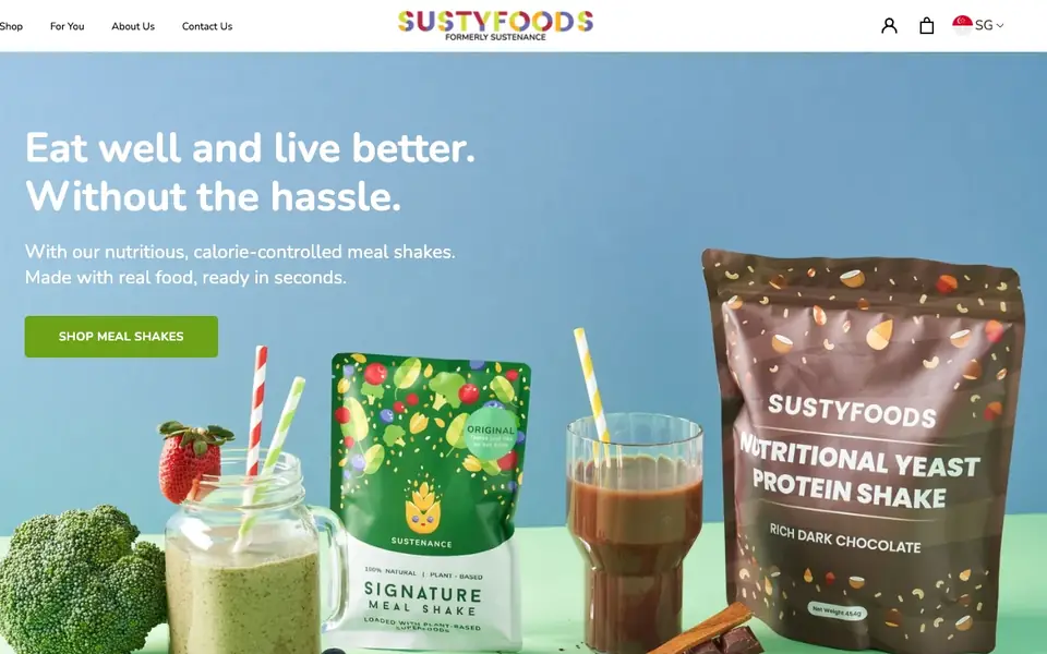 Sustyfoods website homepage, 4 Oct 2026
