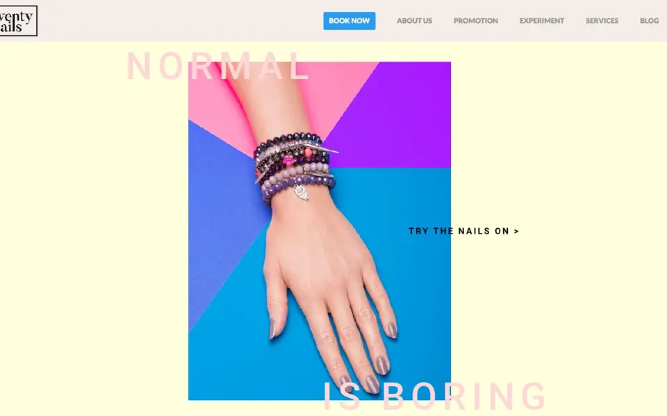 Twenty Nails website homepage, 4 Oct 2026