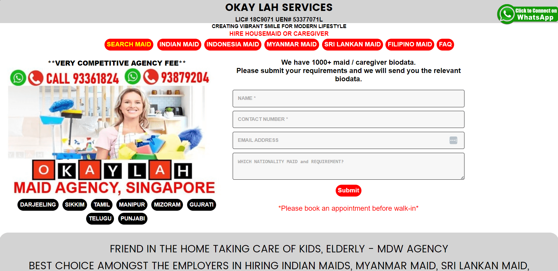OkayLah Services Indian Maid Agency